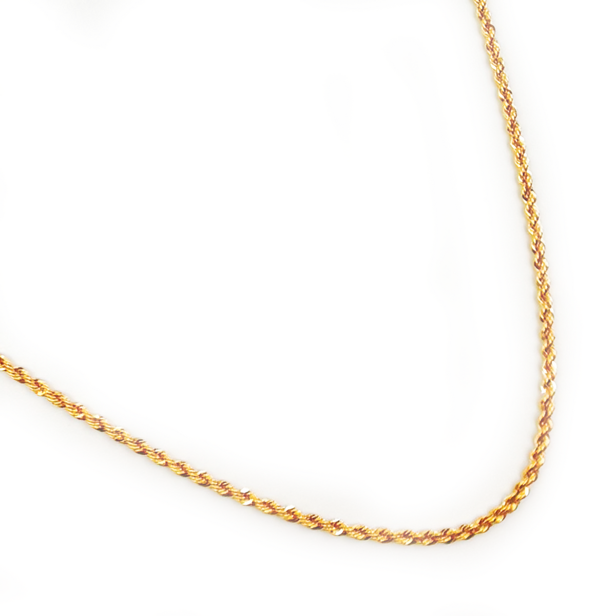 025CRDLG18K. 18K Solid Yellow Gold Rope Chain