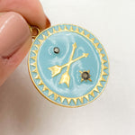 Load image into Gallery viewer, DP558A. Diamond Sterling Silver Round Enamel Pendant
