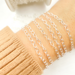 Load image into Gallery viewer, 925 Sterling Silver Smooth Oval Link Chain. V191SS
