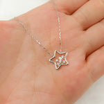 Load image into Gallery viewer, 14k Solid Gold Diamond Star Necklace. NT401196
