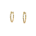 Load image into Gallery viewer, 14k Solid Gold Diamond Oval Hoops. EHC57035
