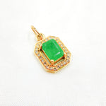 Load image into Gallery viewer, GDP410. 14K Solid Gold Diamond Rectangle Charm