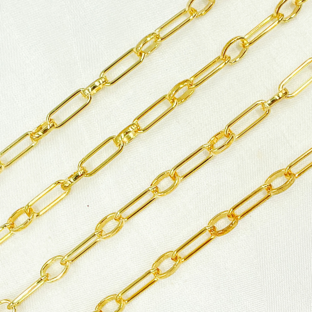 Gold Plated 925 Sterling Silver Paperclip Chain. V165GP