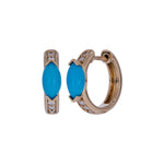 Load image into Gallery viewer, CE97351TQ8X4. 18K Solid Gold Diamond &amp; Turquoise Earrings