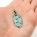 Load image into Gallery viewer, DP786A. Diamond Sterling Silver Oval Snake Enamel Pendant
