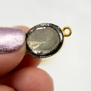 DC940A. Polki Diamond & Sterling Silver Small Connector