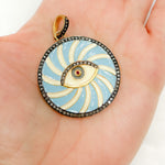 Load image into Gallery viewer, DP526A. Diamond Sterling Silver Round Eye Pendant with Gemstone
