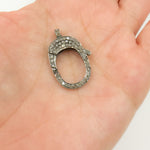 Load image into Gallery viewer, DC669. Diamond Sterling Silver Oval Lobster Clasp
