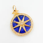 Load image into Gallery viewer, KG69. 14K Solid Gold Star Round Pendant