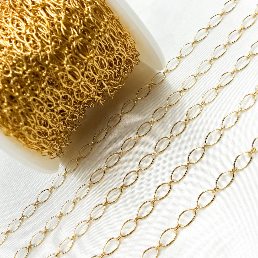 790GF. Gold-Filled Smooth Oval Long and Short Link Chain