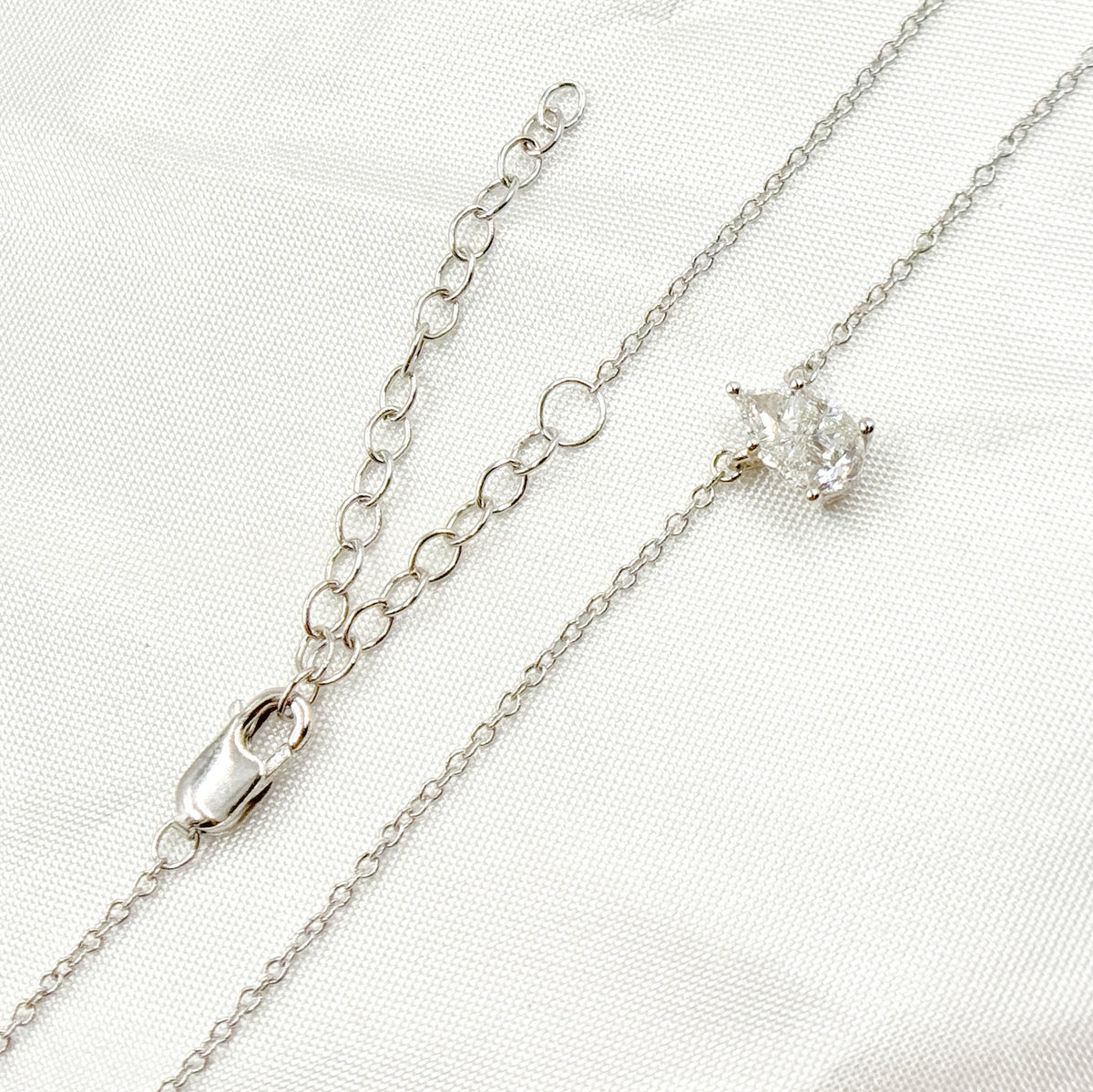 NFG71520. 14K Solid Gold Diamond Drop Shape Necklace