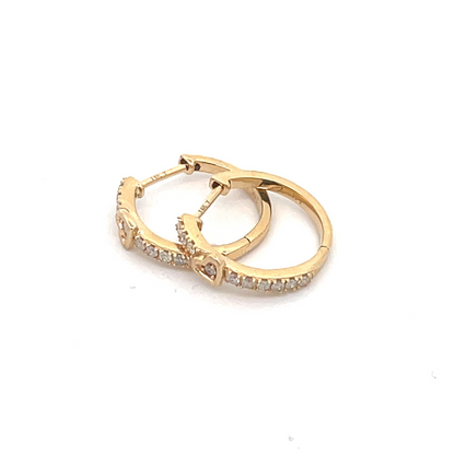 EHF56280. 14k Solid Gold Diamond Hoops