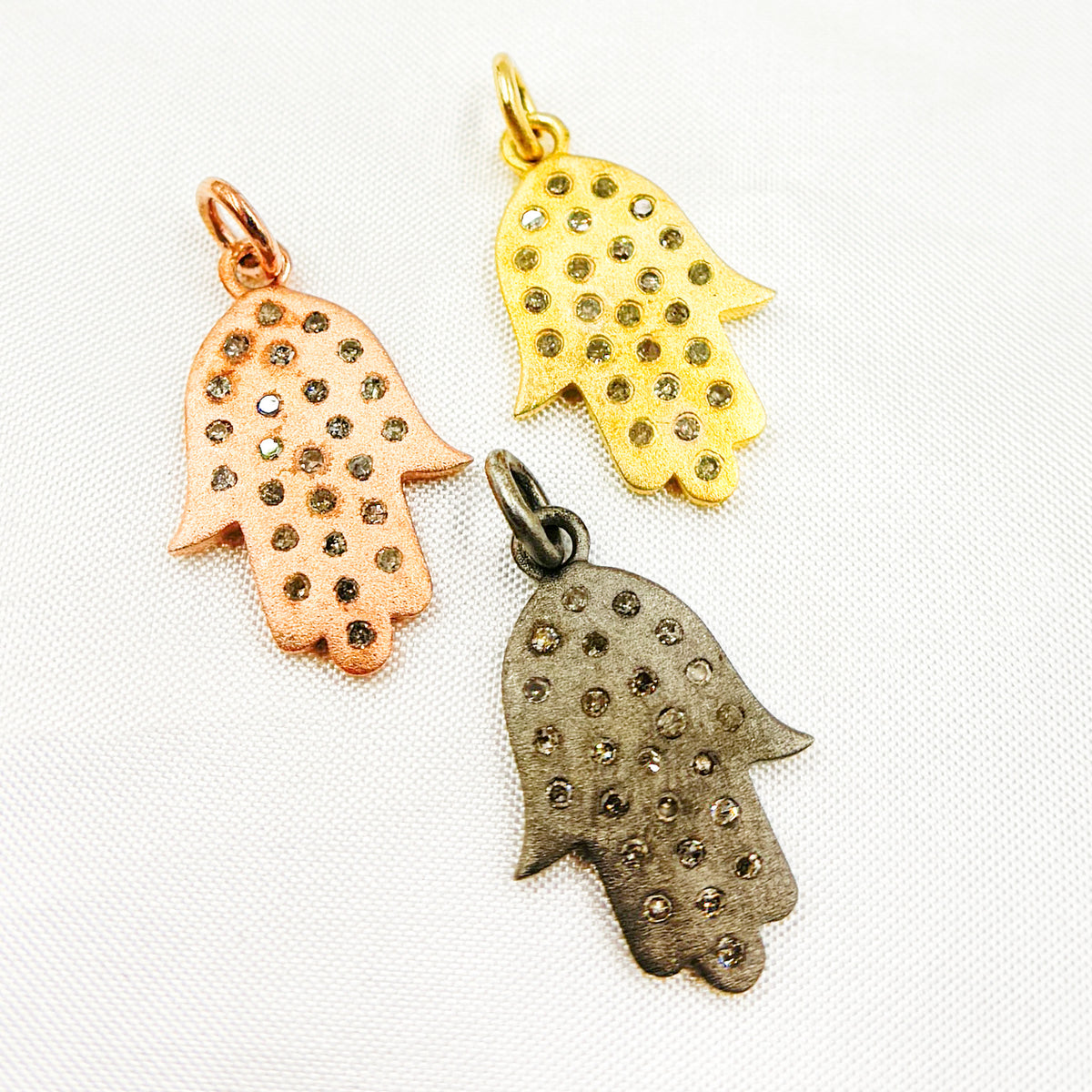 DP447. Diamond Sterling Silver Hamsa Pendant