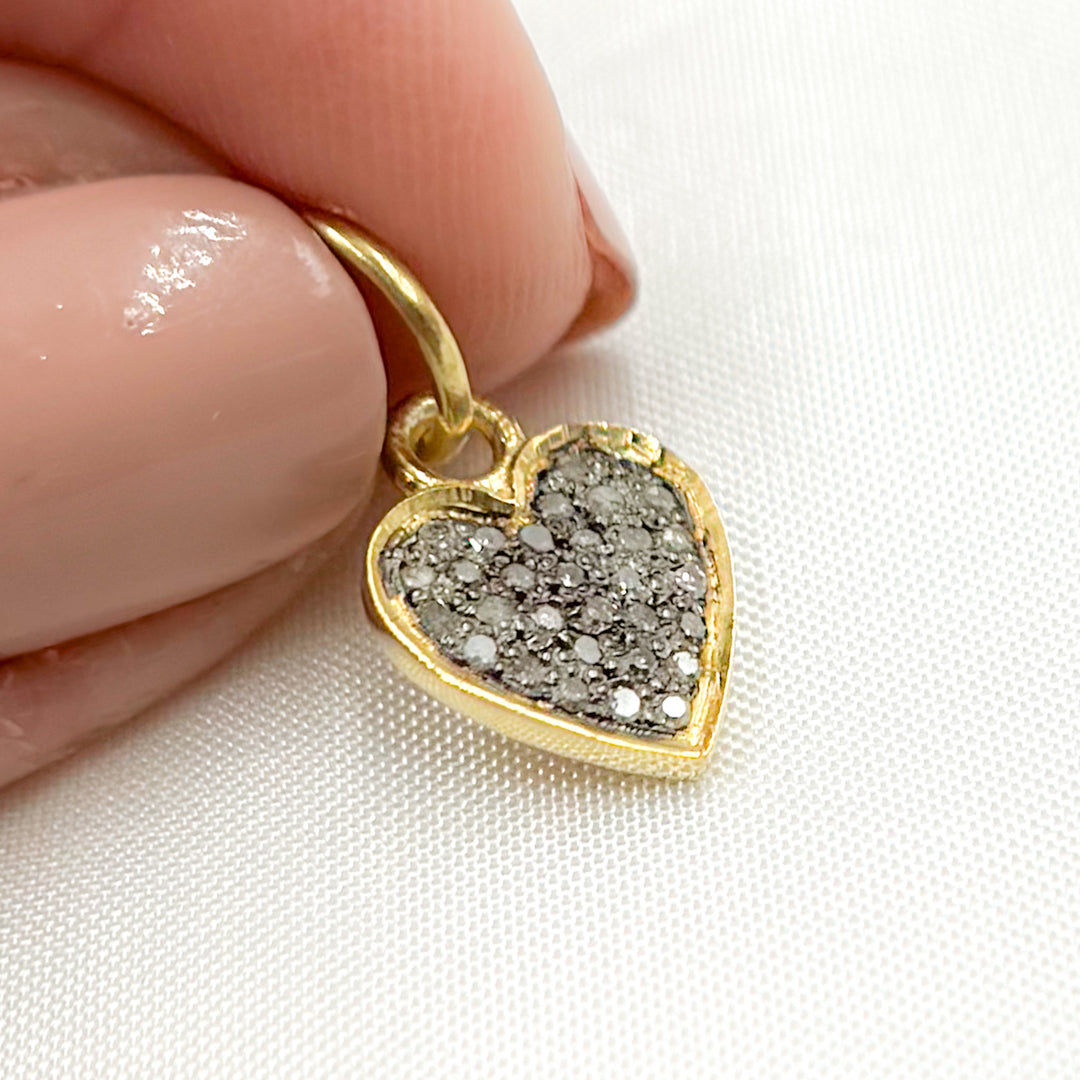 DC286. Diamond Sterling Silver Heart Charm