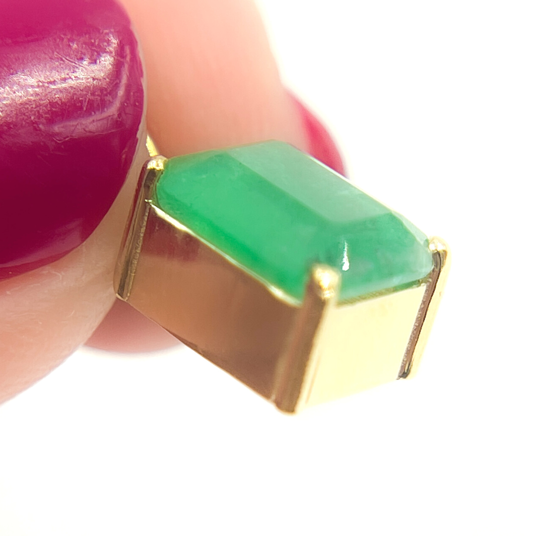 Gold Emerald Rectangle Charm