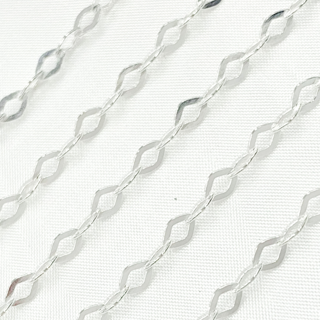 925 Sterling Silver Flat Rhomb Link Chain. Z101SS