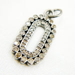 Load image into Gallery viewer, DC551. Diamond Sterling Silver Oval Pendant
