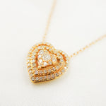 Load image into Gallery viewer, 14k Solid Gold Diamond Triple Heart Necklace. NFG71215
