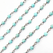 Turquoise Black Rhodium Wire Chain