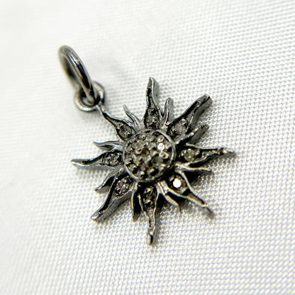 DC399. Diamond Sterling Silver Sun Charm