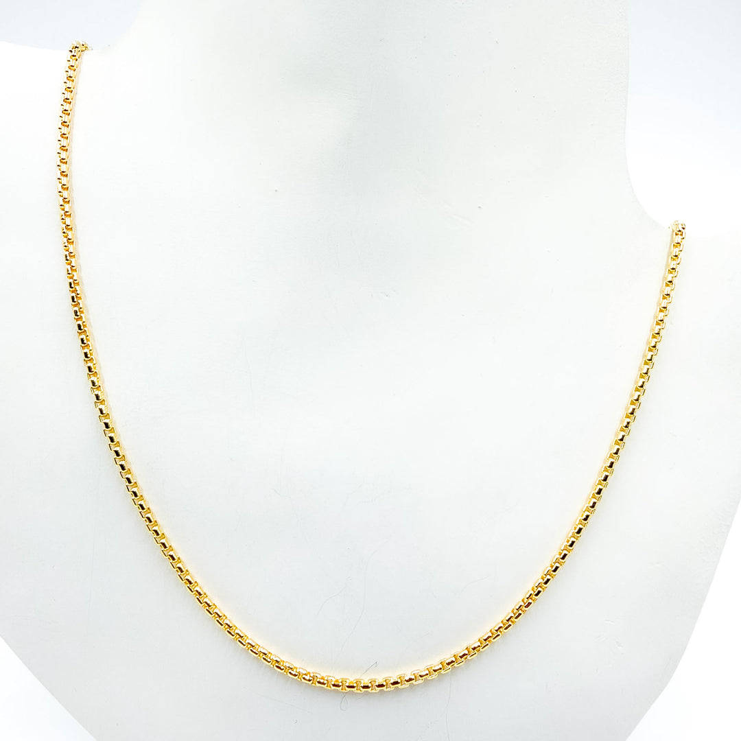 100KV0934000. 14k Solid Yellow Gold Venetian Box Link Necklace