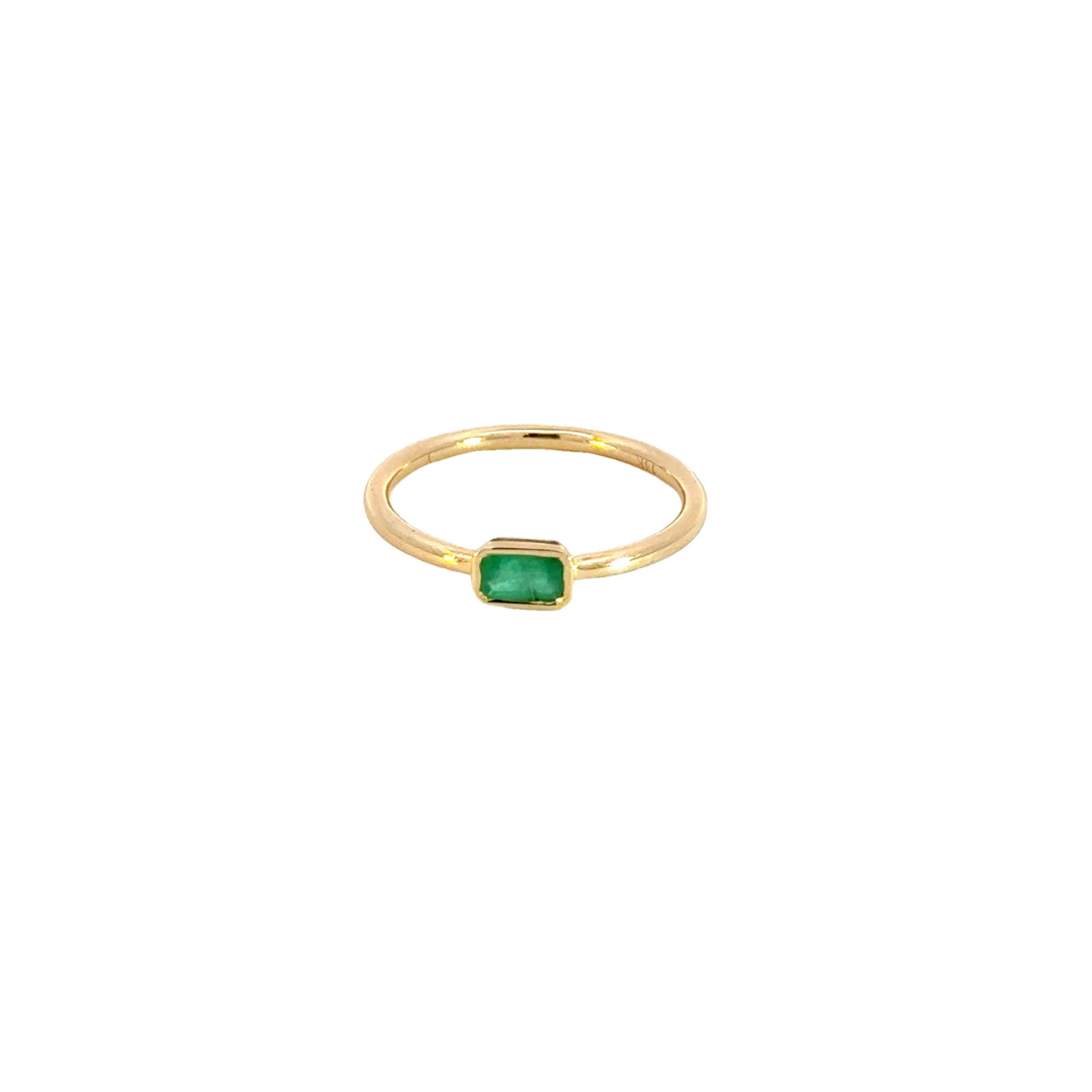 14k Solid Gold Emerald Ring.