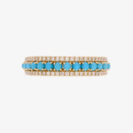 Load image into Gallery viewer, RAE02246TQ. 14k Solid Gold Turquoise and Diamond Band Ring