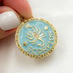 Load image into Gallery viewer, DP623A. Diamond Sterling Silver Zodiac Enamel Pendant
