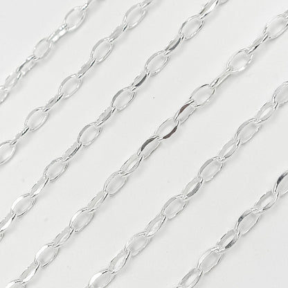 Silver Diamond Cut Oval Link Chain
