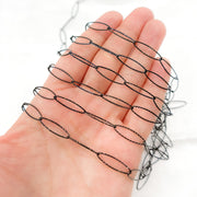 Sterling Silver Diamond Cut Oval Link Chain