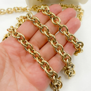 Gold Plated 925 Sterling Silver Hollow Smooth Circle Link Chain