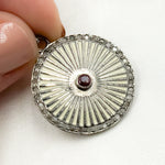 Load image into Gallery viewer, DP489A. Diamond Sterling Silver Round Enamel Pendant with Gemstone
