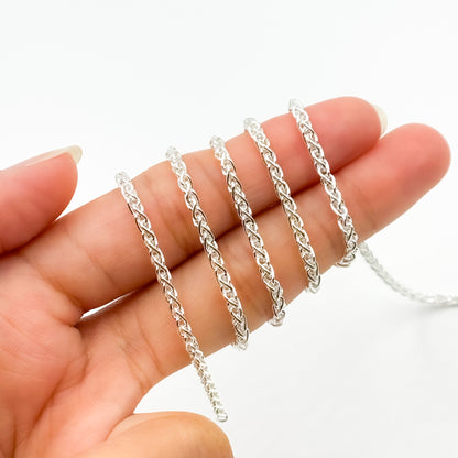 473SS. 925 Sterling Silver Wheat Chain