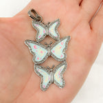 Load image into Gallery viewer, DP388A. Diamond Sterling Silver Butterfly Enamel Pendant
