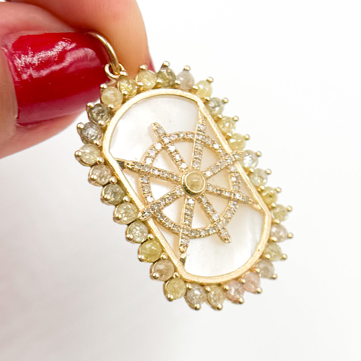 14K Gold Ship Helm Pendants