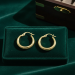 Load image into Gallery viewer, GER143. 14K Gold Chunky Textured Hollow Hoop