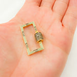 Load image into Gallery viewer, DC083A. Diamond Sterling Silver Rectangle Enamel Carabiner Clasp
