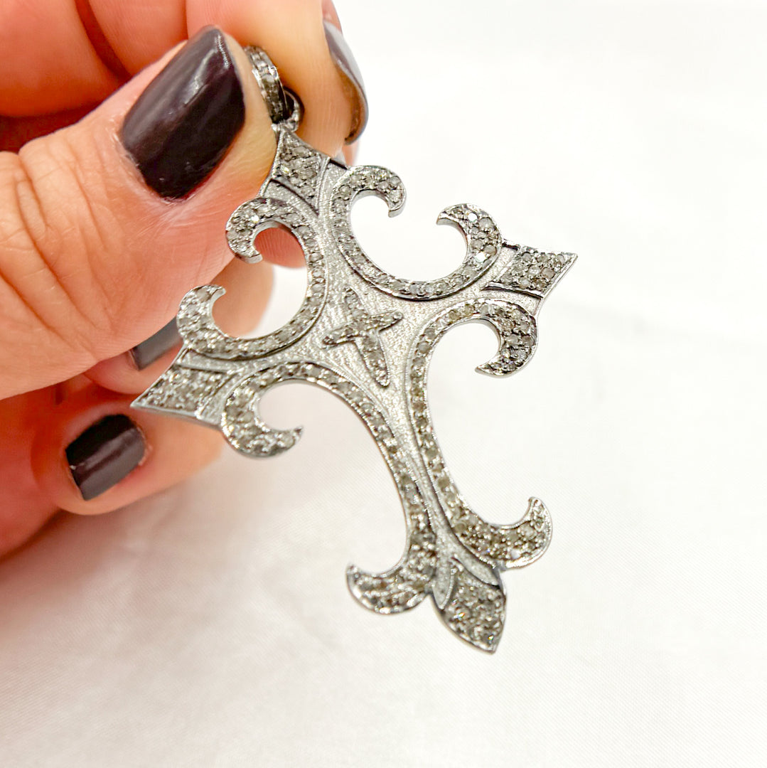DP307. Diamond Sterling Silver Cross Pendant