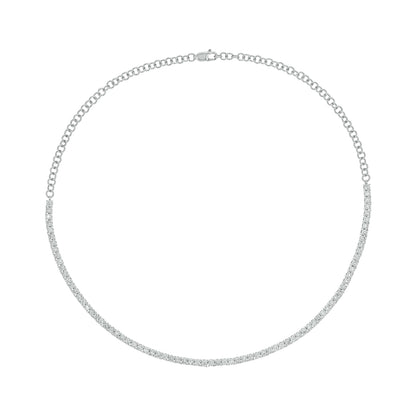 NFP71712. 14K Solid Gold Diamond Tennis Choker Necklace