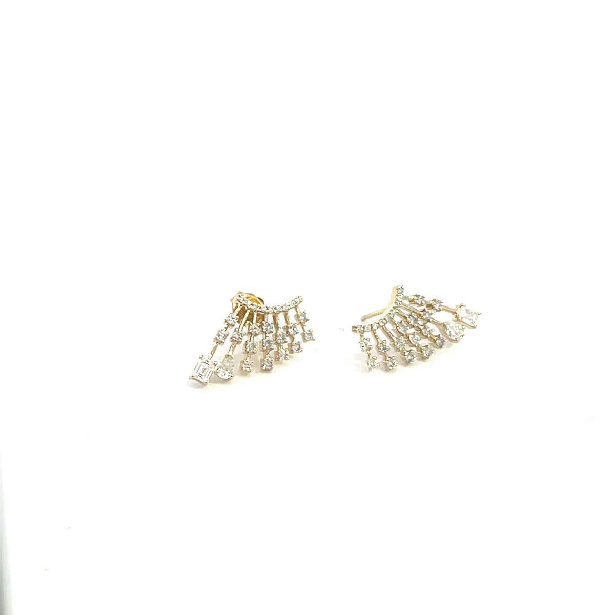 EFJ52517. 14k Solid Yellow Gold Diamond Rays Studs