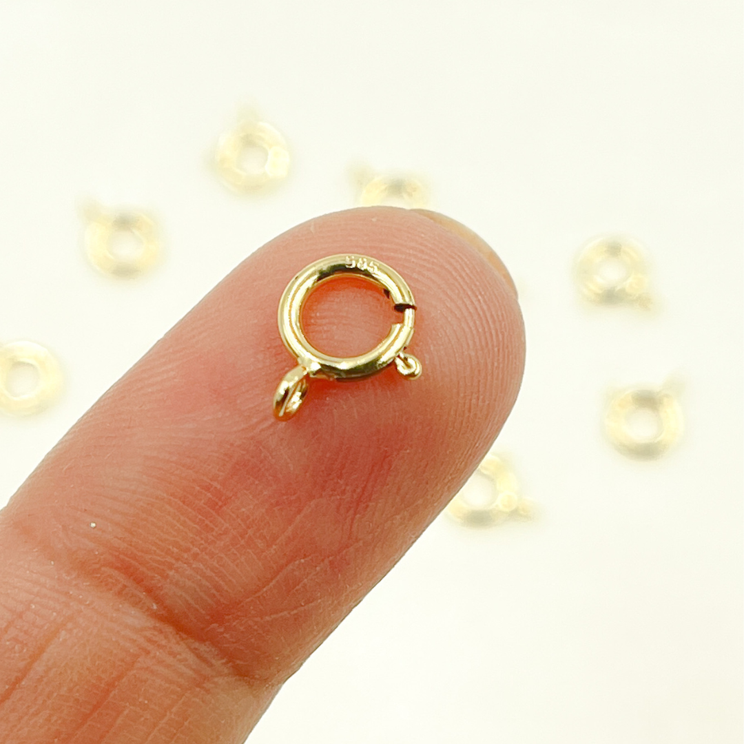 14K Solid Gold Spring Ring 6mm