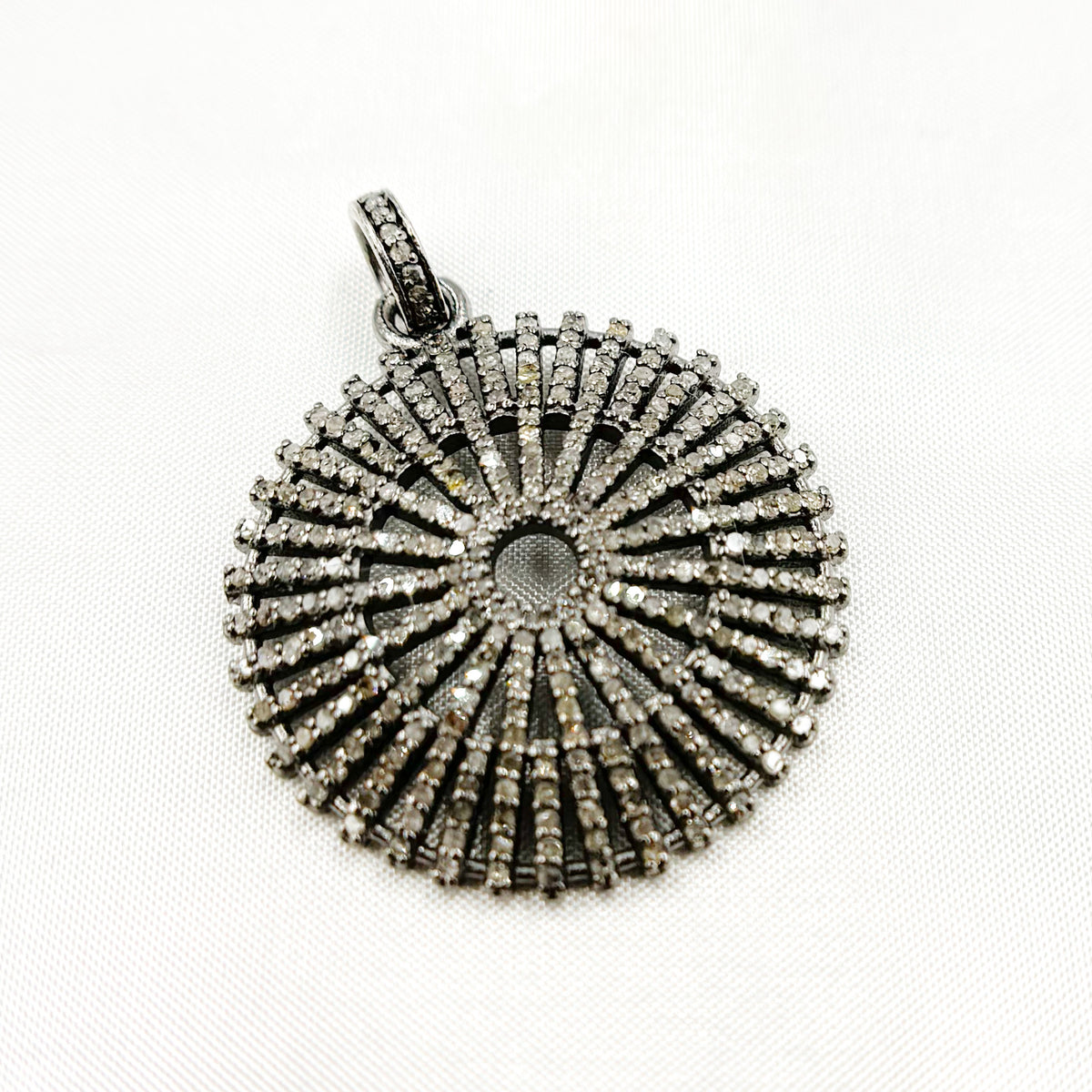DP1014. Diamond Sterling Silver Fancy Sun Pendant
