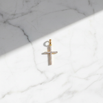 Load image into Gallery viewer, PN115432Y14DI1. 14K Solid Gold Cross Diamond Charm