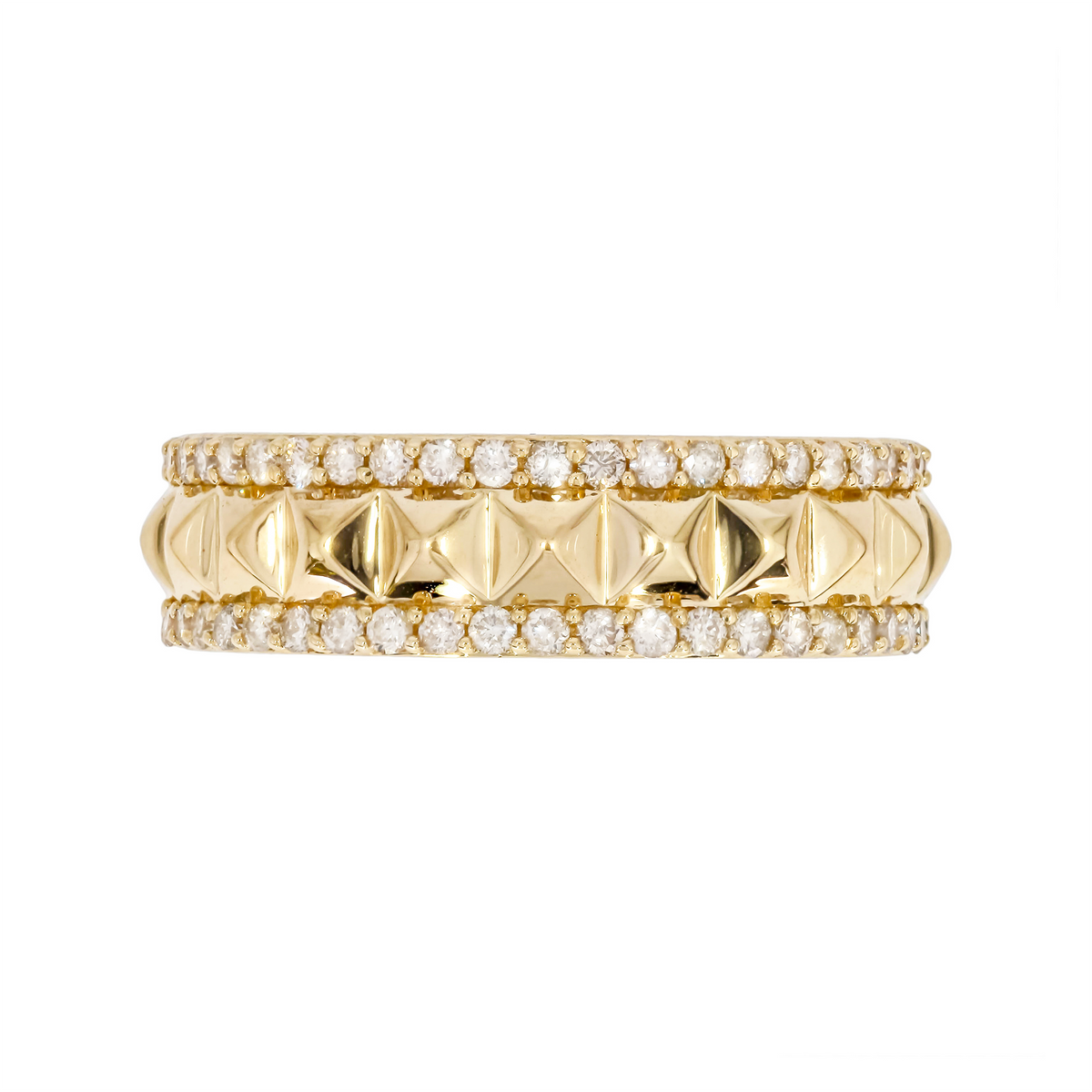 14K Solid Gold Diamond Band Ring. RAF01819