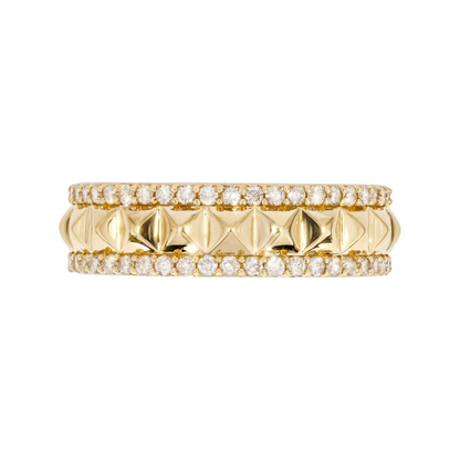 14K Solid Gold Diamond Band Ring. RAF01819