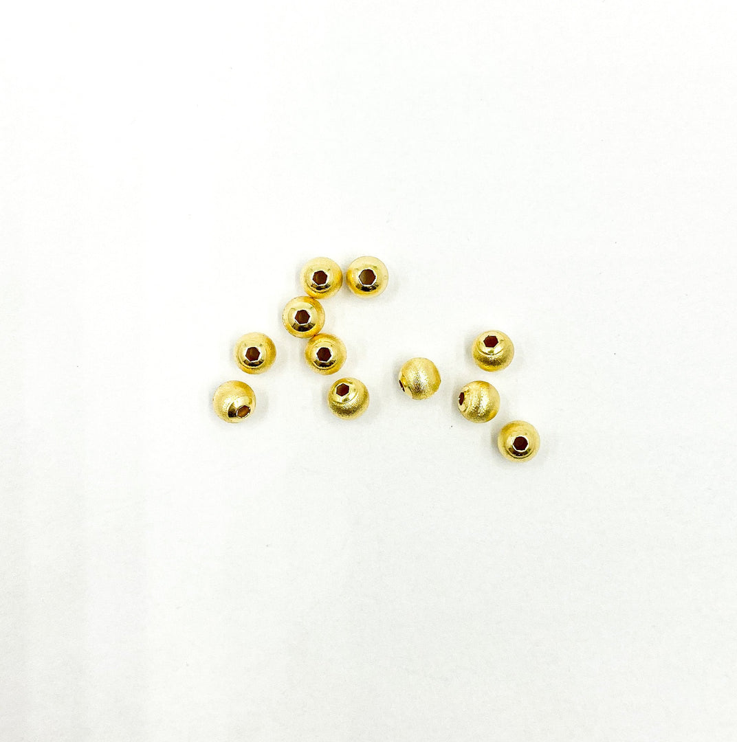 925 Sterling Silver Gold Plate Velvet 5mm Beads