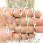 Load image into Gallery viewer, 925 Sterling Silver Flat Paper Clip Chain. V139SS
