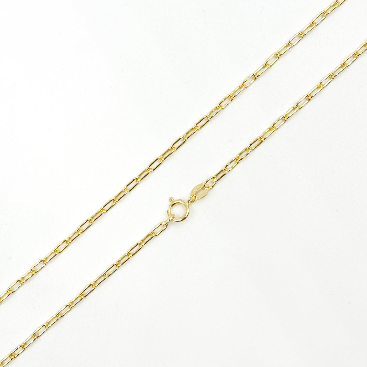 058FLCL218K. 18K Solid Yellow Gold Paperclip Link Chain