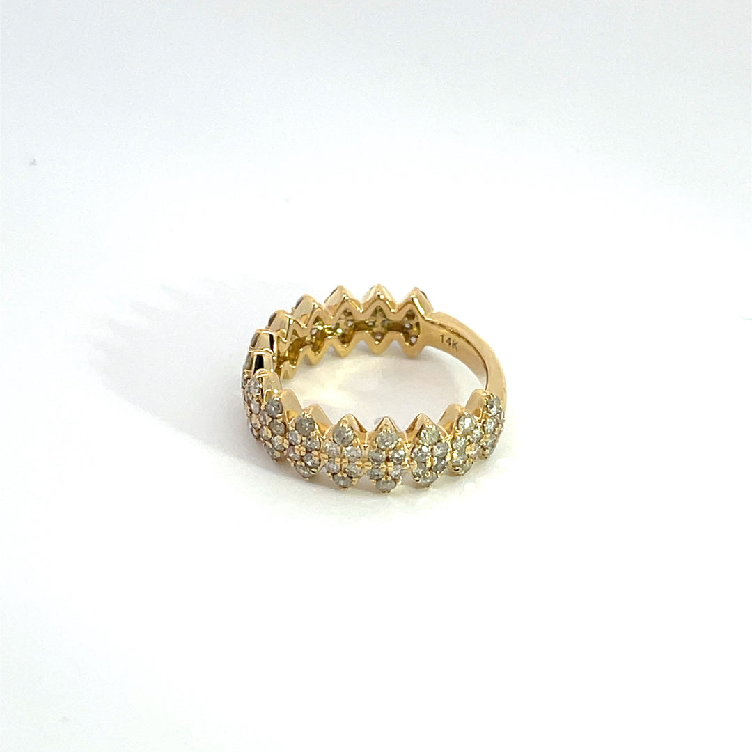 14K Solid Gold Diamond Band Ring. RFL17458