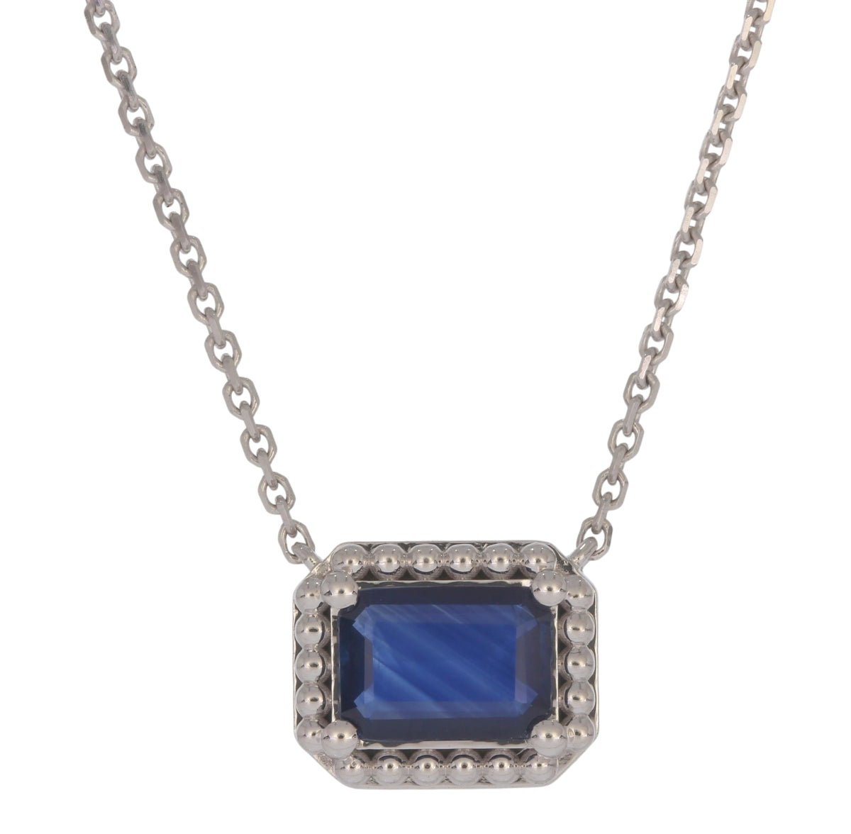 CN97471-7X5. 14K Solid Gold Octagon Gemstone Fancy Tiny Necklace